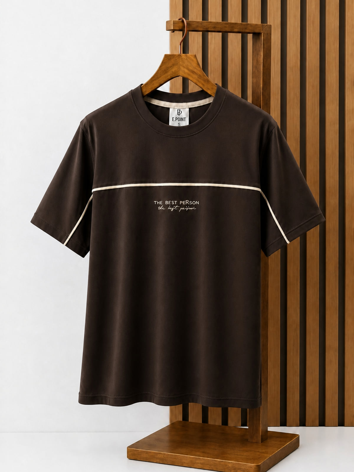 The Best Person Piped T-Shirt — Espresso