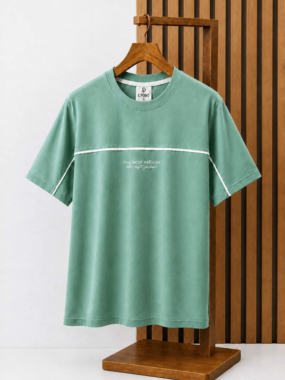 The Best Person Piped T-Shirt — Sage