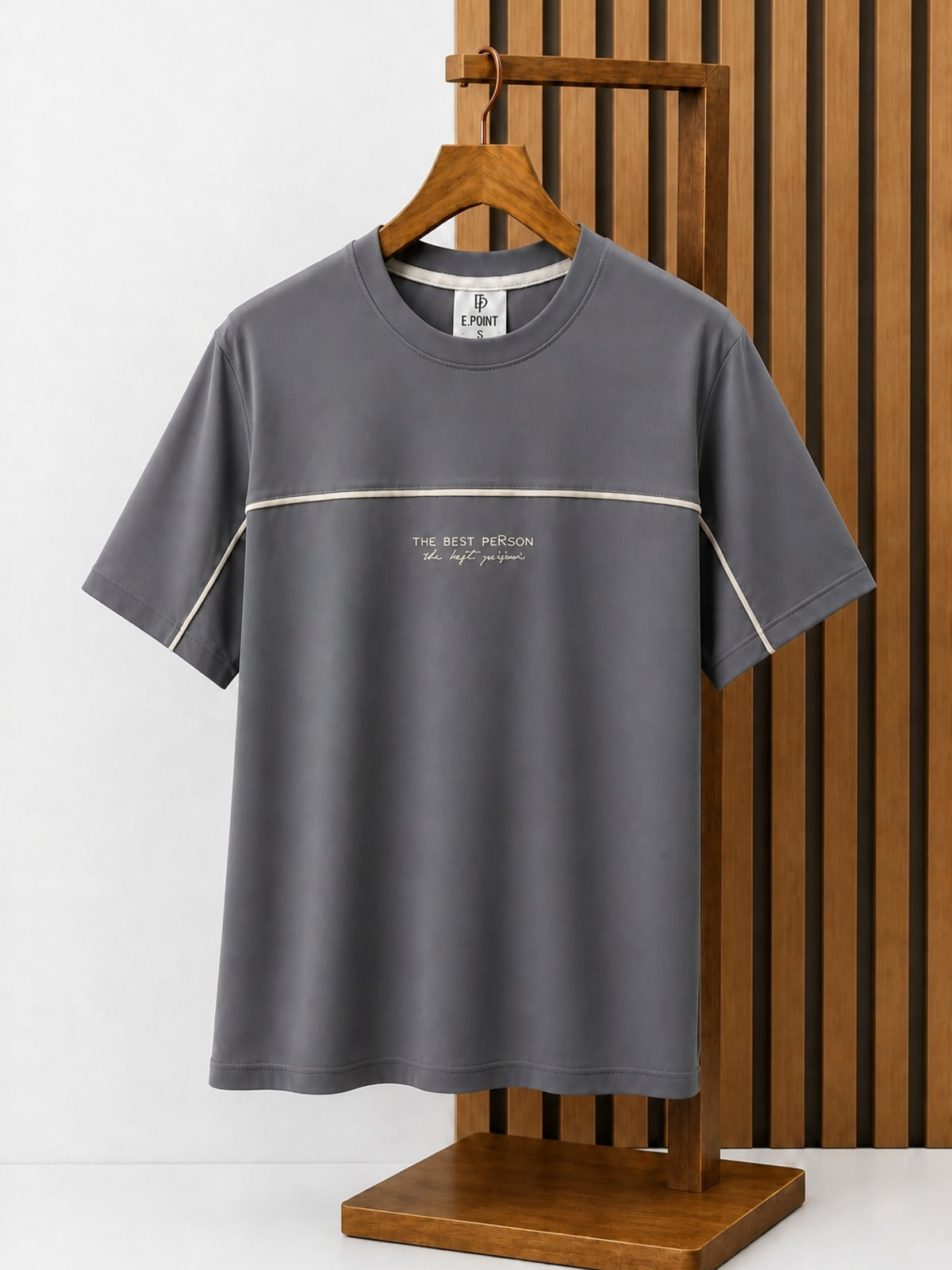 The Best Person Piped T-Shirt — Graphite