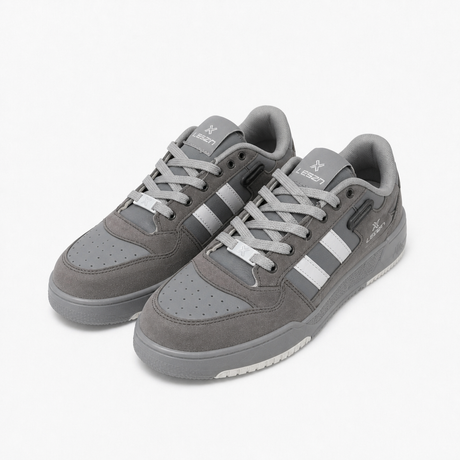 Striped Court Sneakers, Grey
