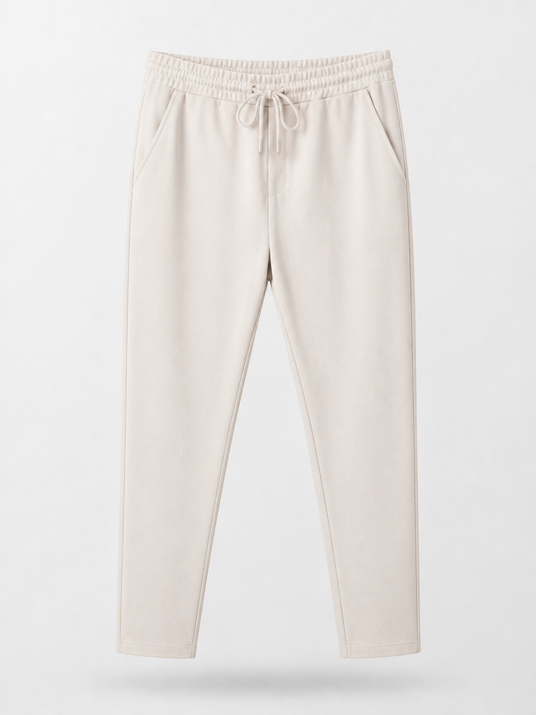 Cream drawstring trousers