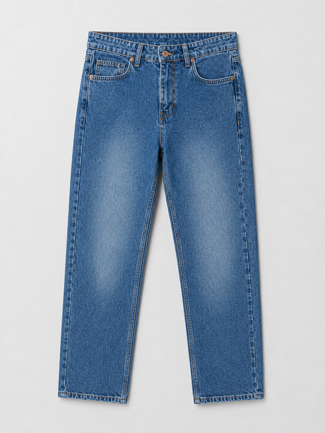 Straight Leg Jeans in Mid Wash