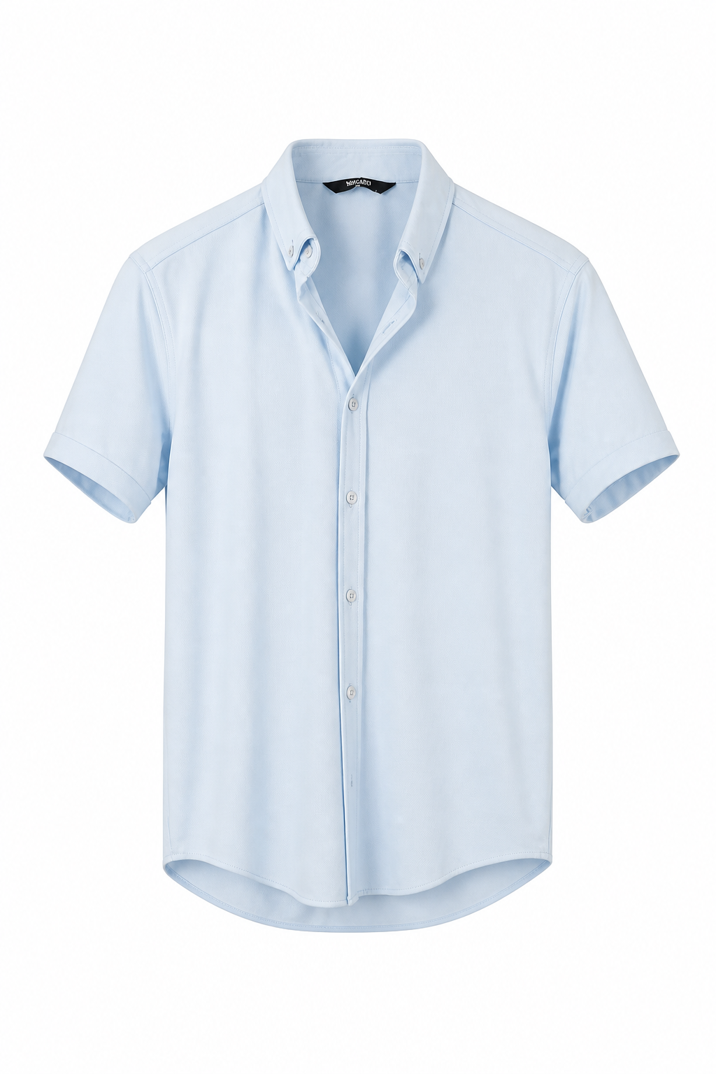 Sky blue short sleeve oxford shirt, flat