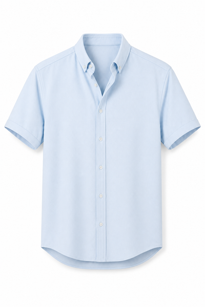Short Sleeve Oxford Shirt in Sky Blue