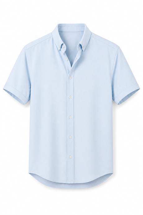 Short Sleeve Oxford Shirt in Sky Blue