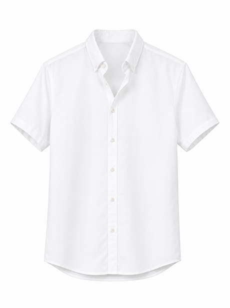 Short Sleeve Oxford Shirt in White