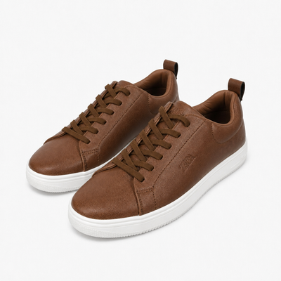 Pebbled Cupsole Sneakers, Tan